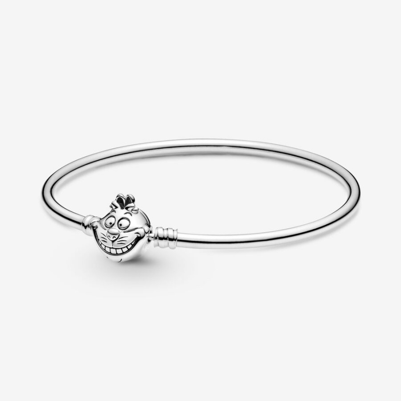 Pandora Alice in Wonderland Cheshire Cat Clasp Moments Bangle Charm Holders Sterling Silver | 064-HVSLWD