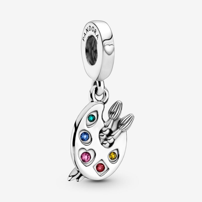 Pandora Artist\'s Palette Dangle Dangle Charms Sterling Silver | 258-KAUCSB