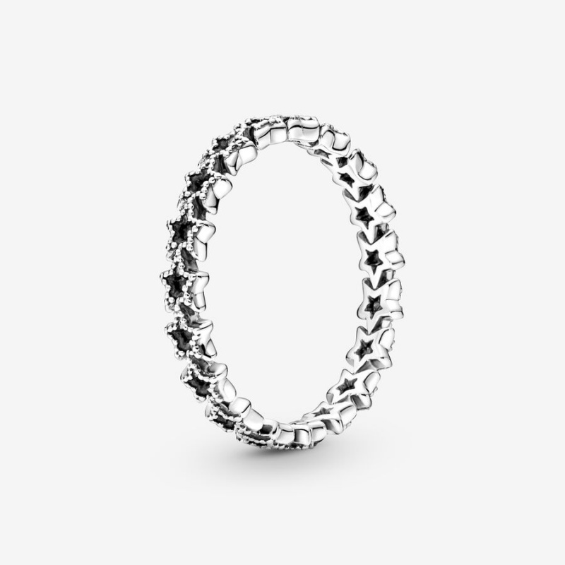 Pandora Band of Asymmetric Stars Band Rings Sterling Silver | 904-FCWNMJ