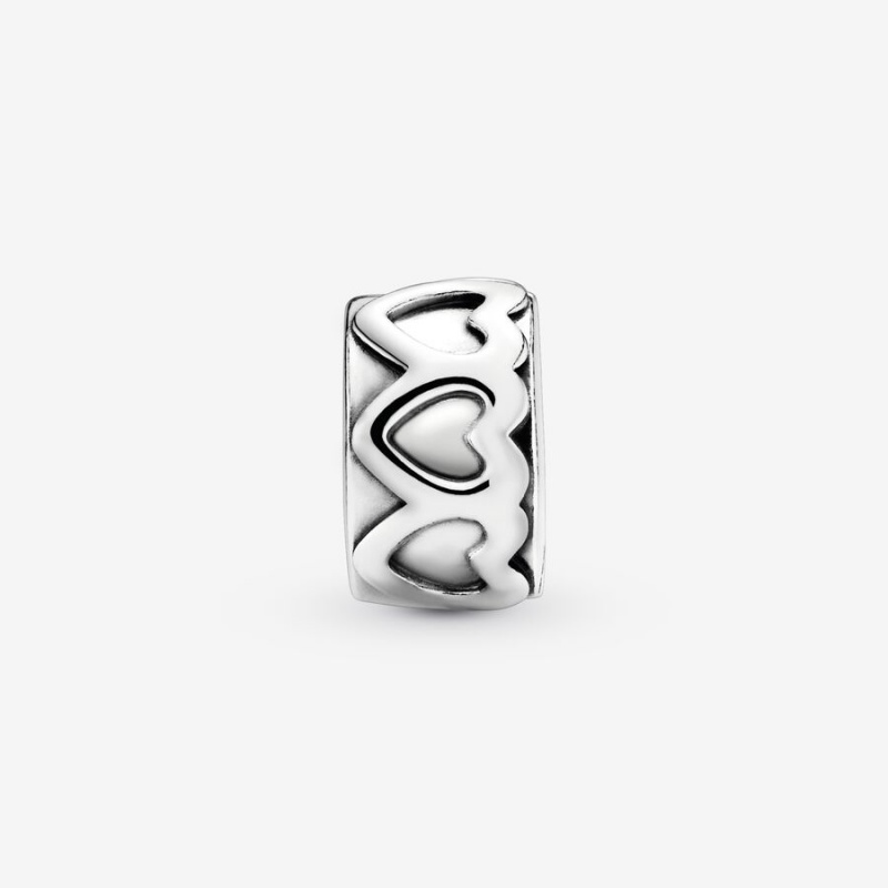 Pandora Band of Hearts Clip Clips Sterling Silver | 051-EUJFZX