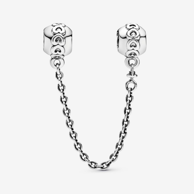 Pandora Band of Hearts Safety Safety Chains Sterling Silver | 605-ENIMJX