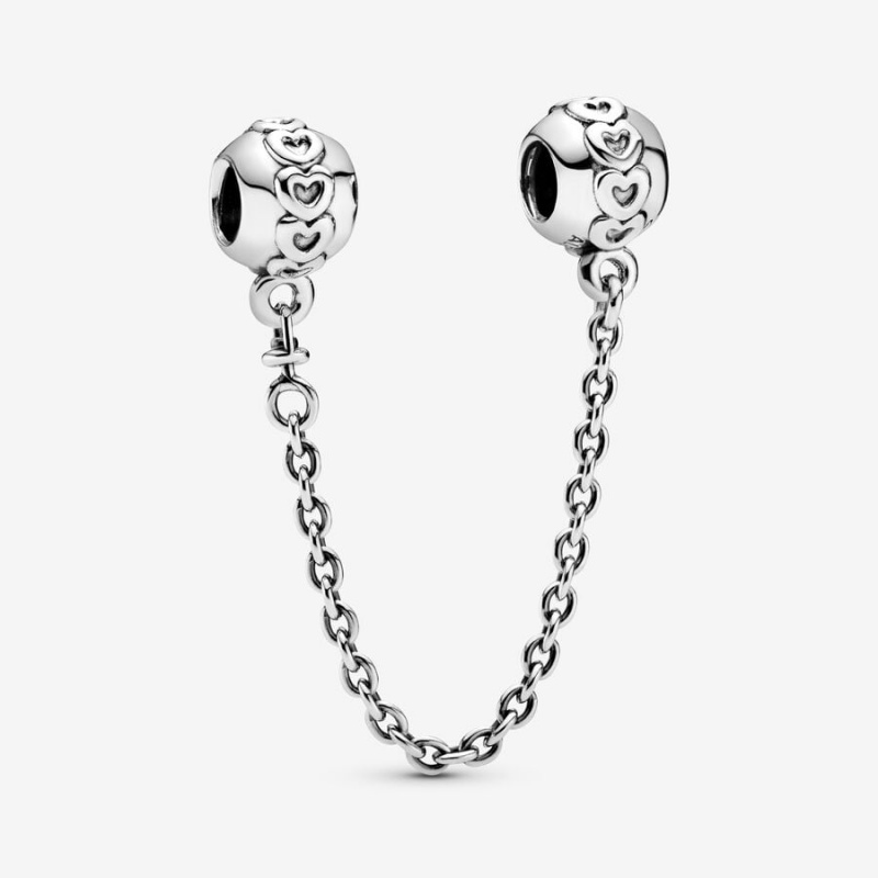 Pandora Band of Hearts Safety Safety Chains Sterling Silver | 605-ENIMJX