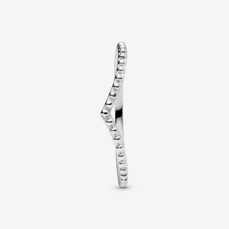 Pandora Beaded Wishbone Stackable Rings Sterling Silver | 520-ERJVOS