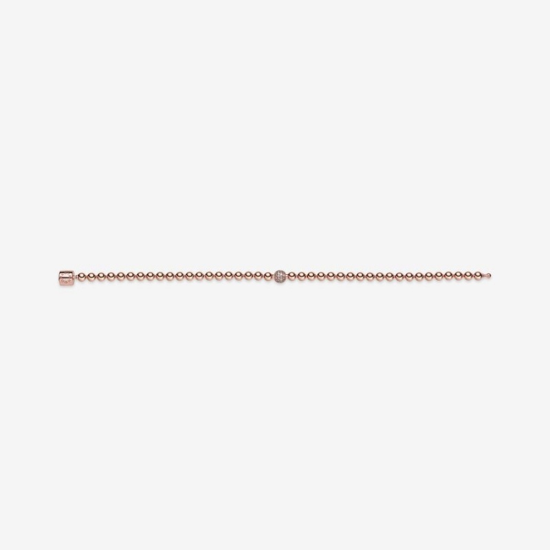 Pandora Beads & Pavé Non-charm Bracelets Rose Gold Plated | 901-TEKCOD