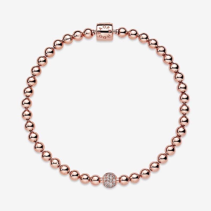 Pandora Beads & Pavé Non-charm Bracelets Rose Gold Plated | 901-TEKCOD