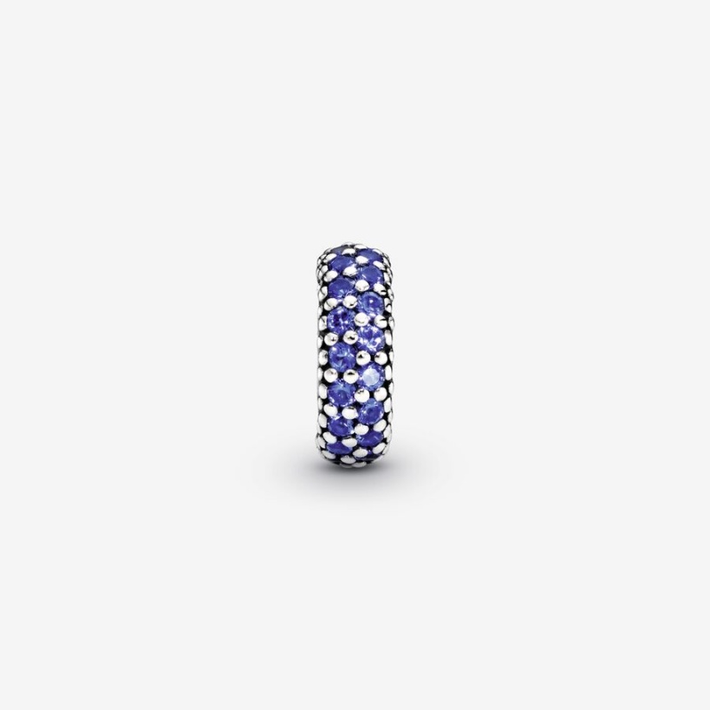 Pandora Blue Sparkle Spacer Spacer Charms Sterling Silver | 981-UZQVCH