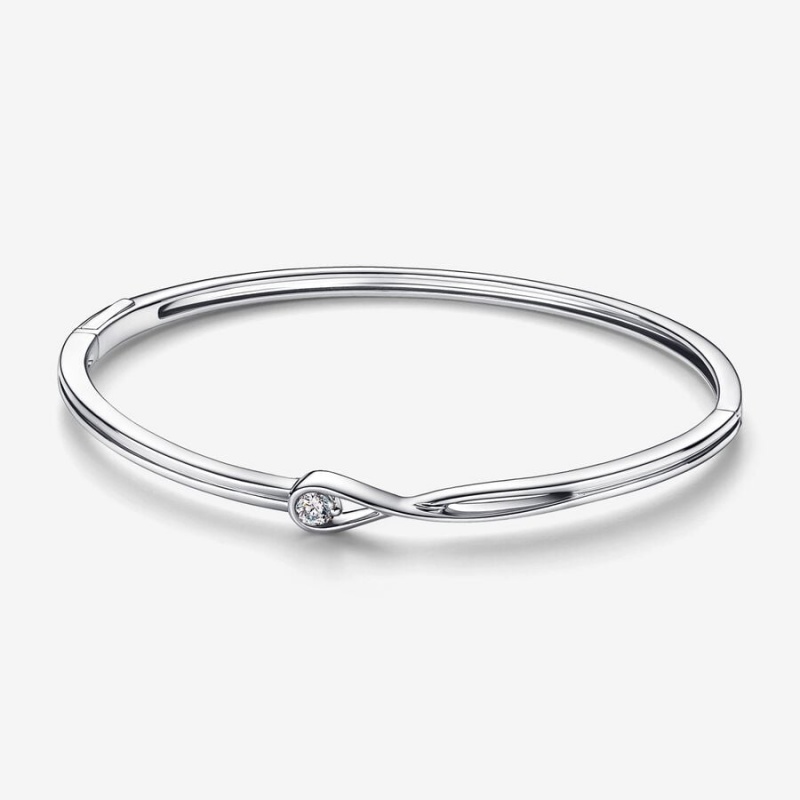 Pandora Brilliance 0.15 ct tw Bangle Bracelets Sterling Silver | 236-PHZJKD