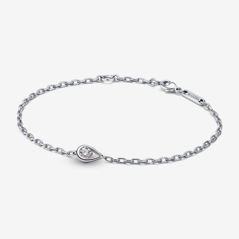 Pandora Brilliance 0.15 ct tw Lab-Created Diamond Bracelets Sterling Silver | 964-OSDGBQ