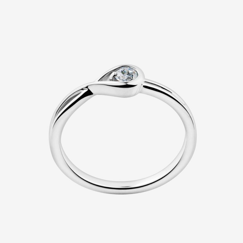 Pandora Brilliance 0.15 ct tw Lab-Created Diamond Rings Sterling Silver | 590-QFBSWC