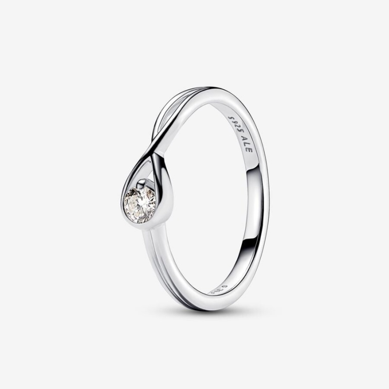 Pandora Brilliance 0.15 ct tw Lab-Created Diamond Rings Sterling Silver | 590-QFBSWC