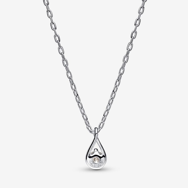 Pandora Brilliance 0.15 ct tw Necklaces Sterling Silver | 392-FUORAZ