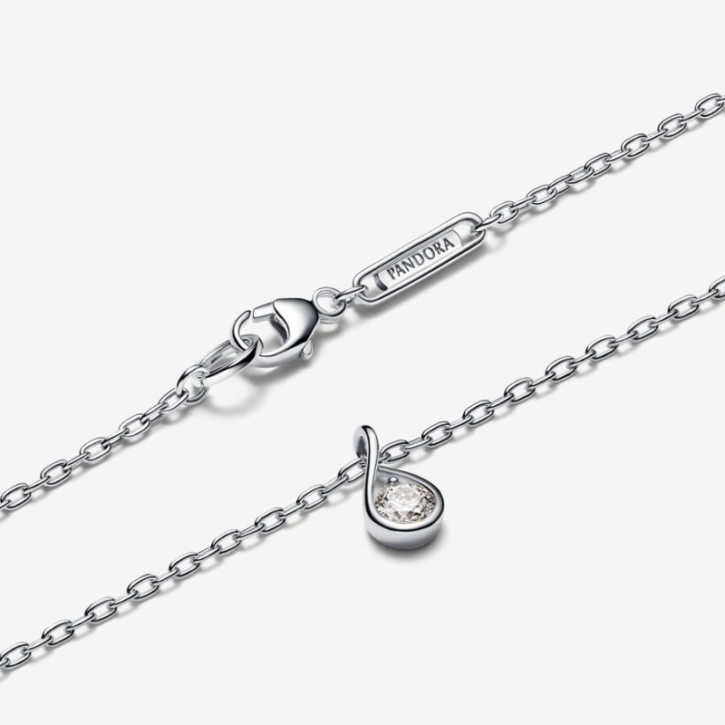 Pandora Brilliance 0.15 ct tw Necklaces Sterling Silver | 392-FUORAZ