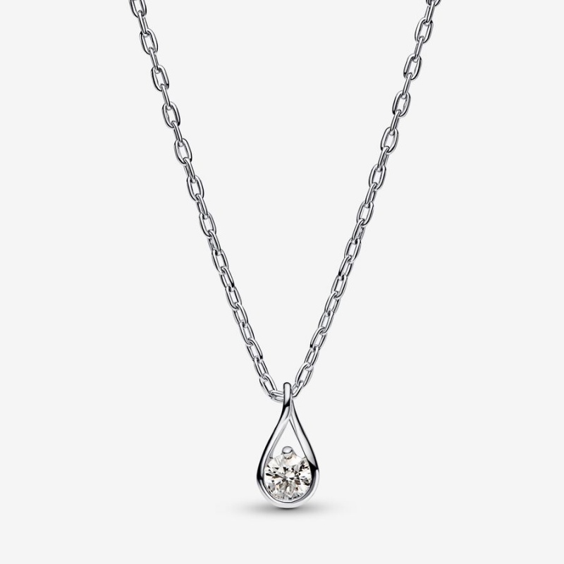 Pandora Brilliance 0.15 ct tw Necklaces Sterling Silver | 392-FUORAZ