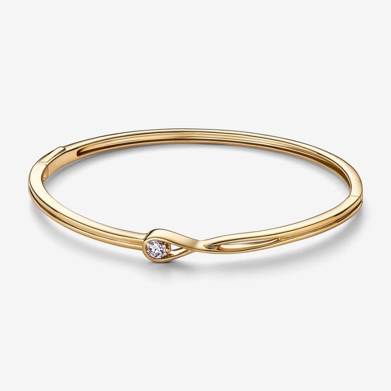 Pandora Brilliance 0.25 ct tw Bangle Bracelets Gold | 487-HKDCTP