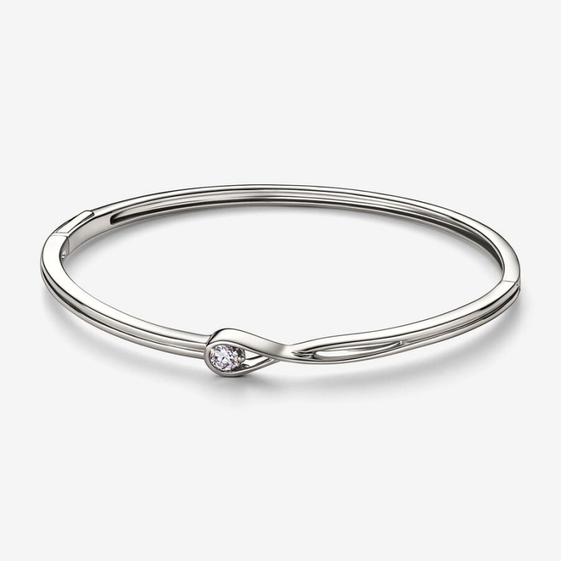 Pandora Brilliance 0.25 ct tw Bangle Bracelets White Gold | 013-VILJPO