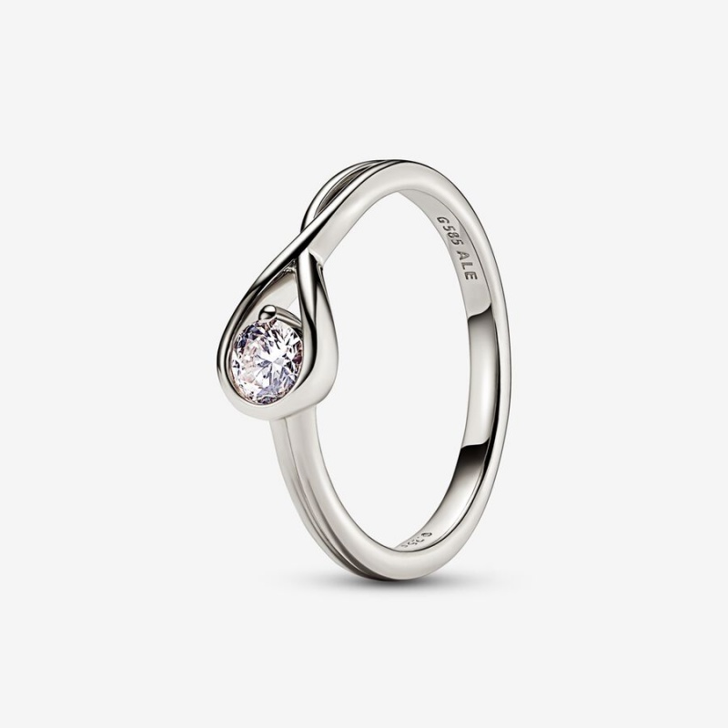 Pandora Brilliance 0.25 ct tw Lab-Created Diamond Rings White Gold | 038-BOJFUR