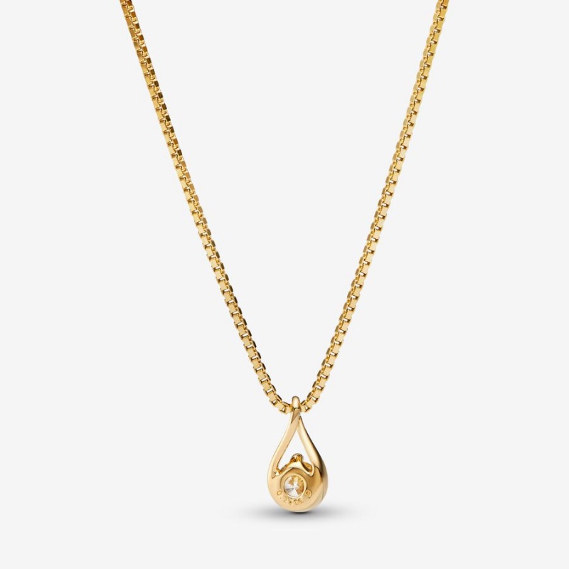 Pandora Brilliance 0.25 ct tw Necklaces Gold | 896-HMXLJA