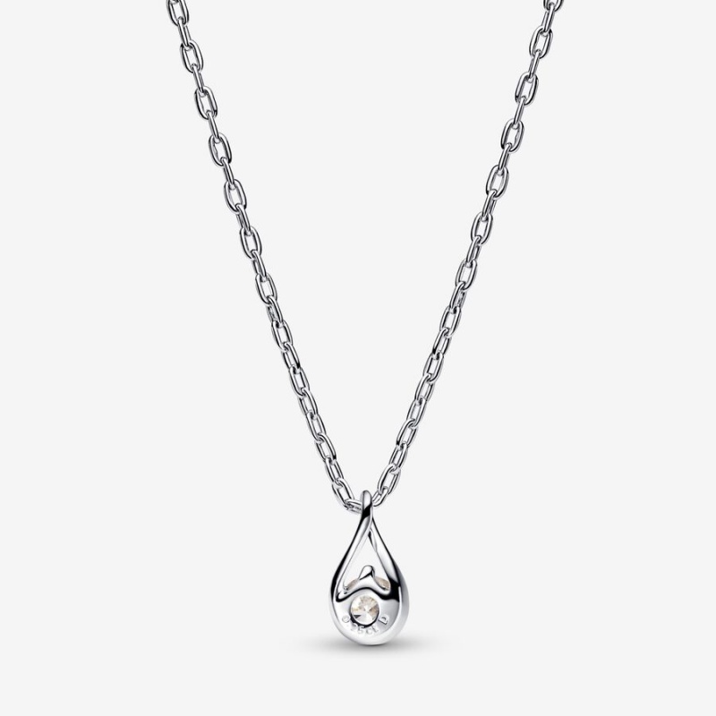 Pandora Brilliance 0.25 ct tw Necklaces Sterling Silver | 691-RCUOYH