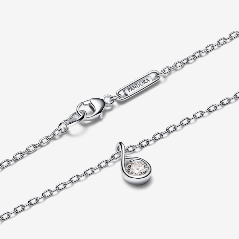 Pandora Brilliance 0.25 ct tw Necklaces Sterling Silver | 691-RCUOYH