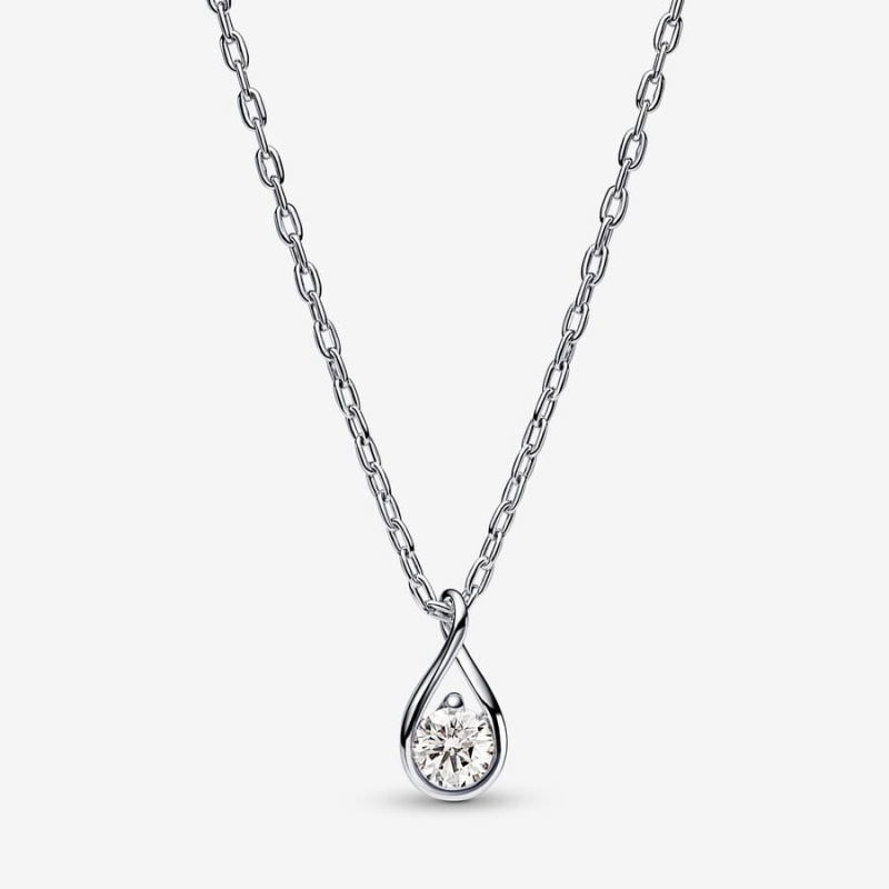 Pandora Brilliance 0.25 ct tw Necklaces Sterling Silver | 691-RCUOYH