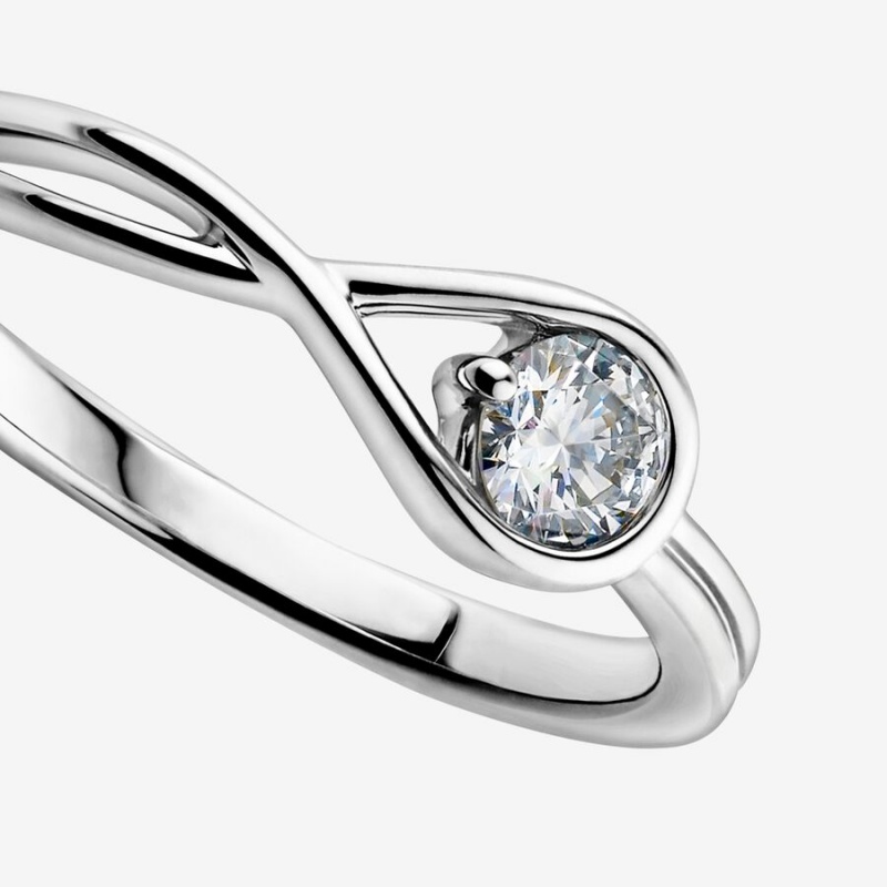 Pandora Brilliance 0.25 ct tw Rings Sterling Silver | 076-RYJHIW