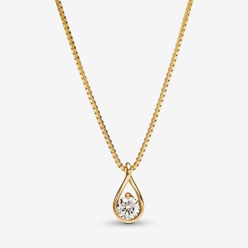 Pandora Brilliance 0.50 ct tw Necklaces Gold | 315-BOWEYC