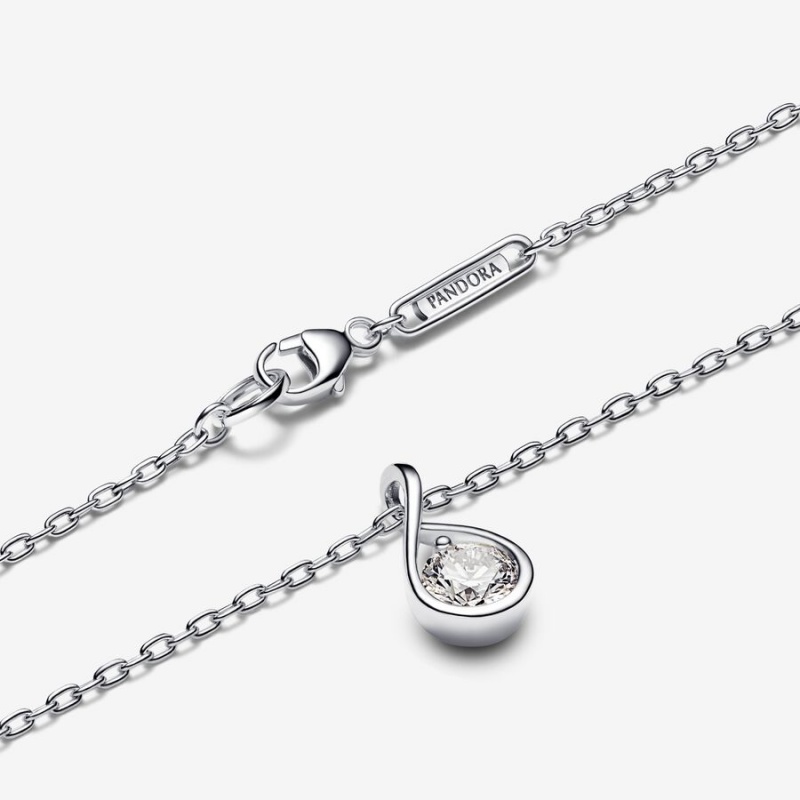 Pandora Brilliance 0.50 ct tw Necklaces Sterling Silver | 201-QJXBGH