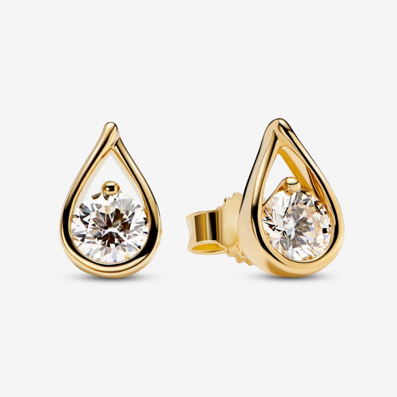 Pandora Brilliance 1.00 ct tw Earrings Gold | 103-JWKAYZ