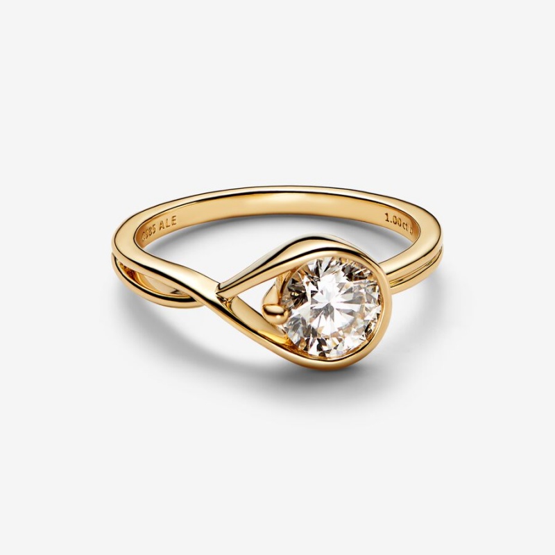 Pandora Brilliance 1.00 ct tw Lab-Created Diamond Rings Gold | 653-IQBNOH