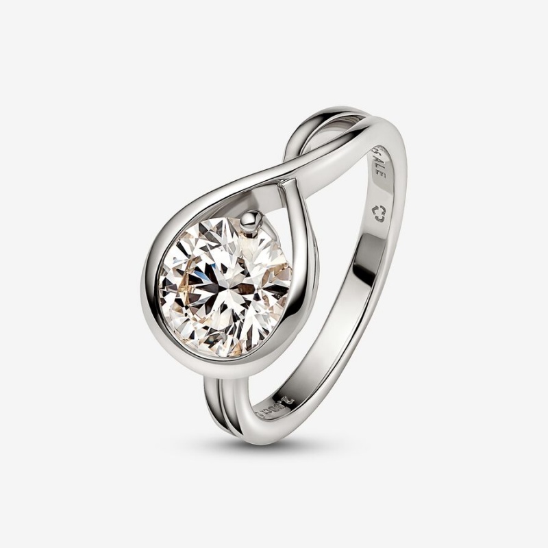 Pandora Brilliance 2.00 ct tw Lab-Created Diamond Rings White Gold | 598-ICHSTY