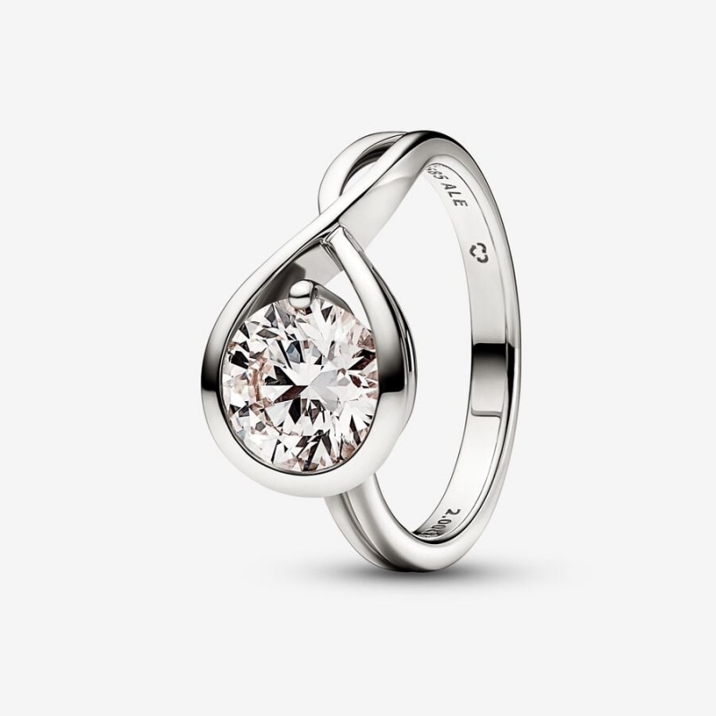 Pandora Brilliance 2.00 ct tw Lab-Created Diamond Rings White Gold | 598-ICHSTY