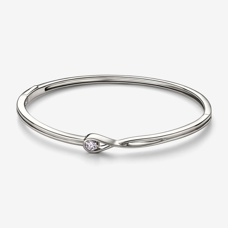 Pandora Brilliance Lab-created 0.25 ct tw Diamond Bangle Bangles White Gold | 416-FVNGOT