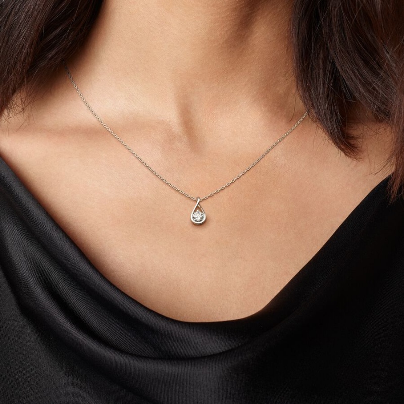 Pandora Brilliance Lab-created 0.50 ct tw Diamond Lab-Created Diamond Necklaces Sterling Silver | 460-JAHMYU