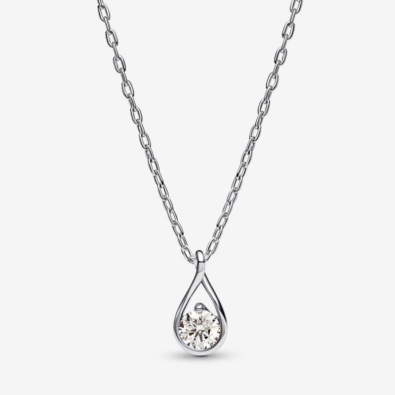 Pandora Brilliance Lab-created 0.50 ct tw Diamond Lab-Created Diamond Necklaces Sterling Silver | 460-JAHMYU