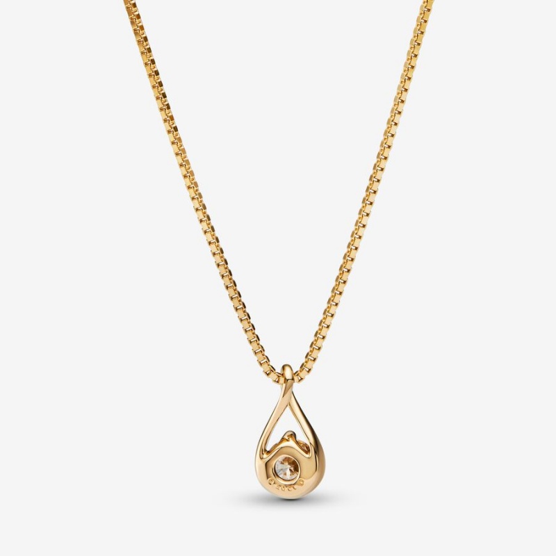 Pandora Brilliance Lab-created 0.50 ct tw Diamond Lab-Created Diamond Necklaces Gold | 095-IRPCGO