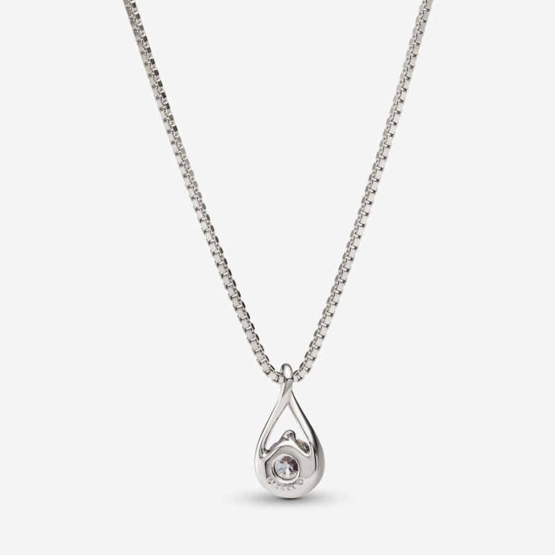 Pandora Brilliance Lab-created 0.50 ct tw Diamond Lab-Created Diamond Necklaces White Gold | 986-PDEAJL