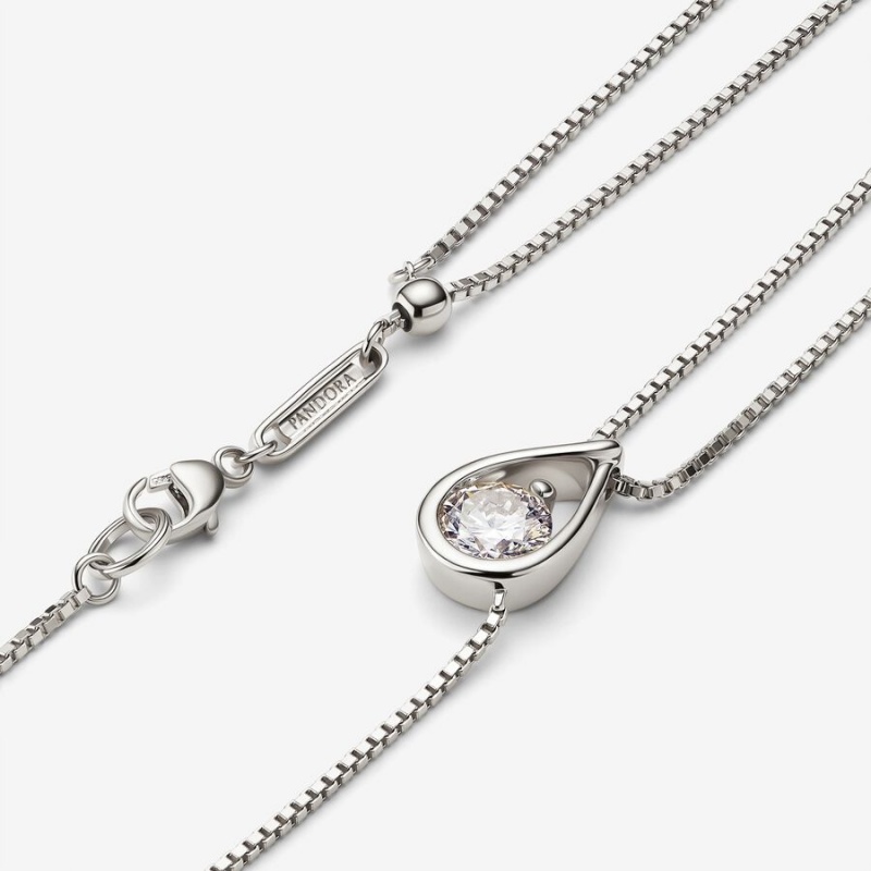 Pandora Brilliance Lab-created 0.75 ct tw Diamond Double Collier Lab-Created Diamond Necklaces White Gold | 053-QOHIBP