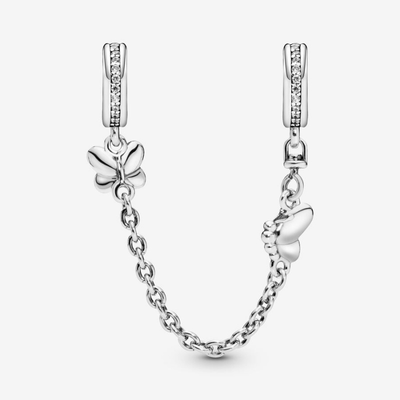 Pandora Butterfly Safety Safety Chains Sterling Silver | 103-FCOBLU