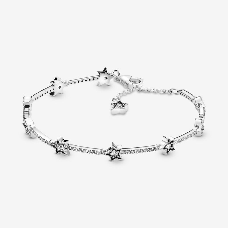 Pandora Celestial Stars Chain Bracelets Sterling Silver | 759-TSKFVR