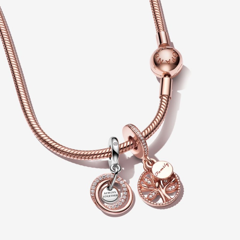 Pandora Charm Holders Rose Gold Plated | 328-NHREJB