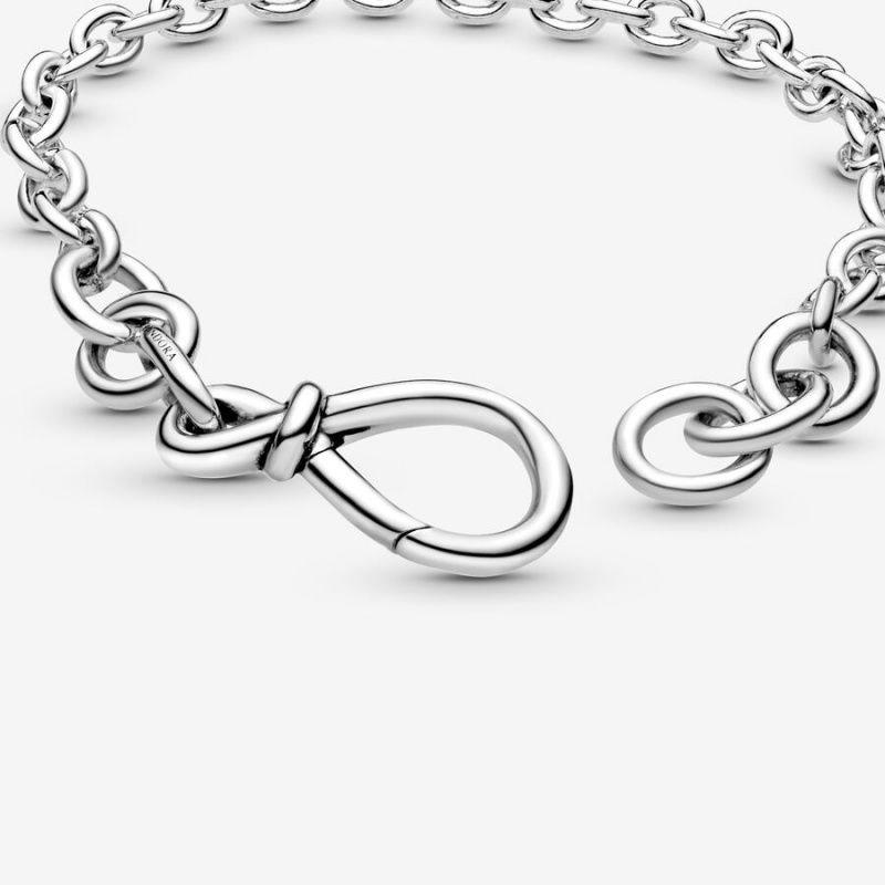 Pandora Chunky Infinity Knot Non-charm Bracelets Sterling Silver | 180-LEBCUF