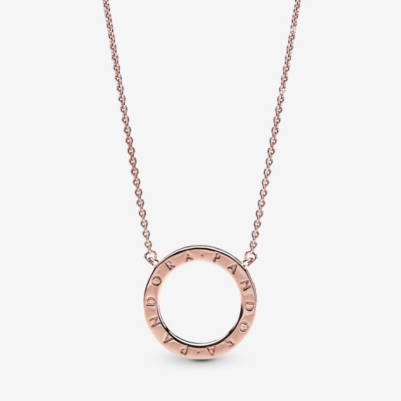 Pandora Circle of Sparkle Chain Necklaces Rose Gold Plated | 983-LSKRNW