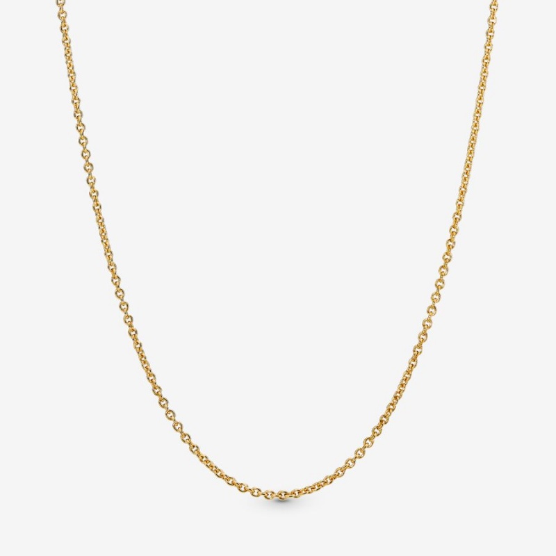 Pandora Classic Cable Chain Necklaces Gold Plated | 349-MVZNOG