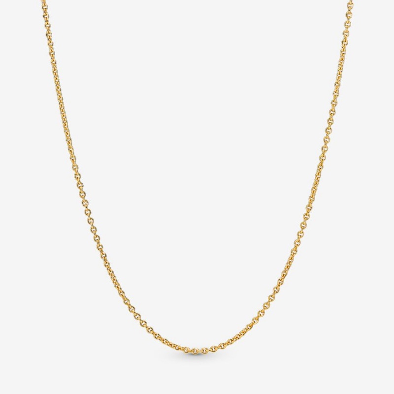 Pandora Classic Cable Chain Necklaces Gold Plated | 349-MVZNOG