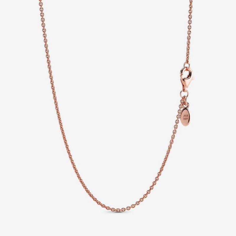 Pandora Classic Cable Chain Necklaces Rose Gold Plated | 753-LJIQPW