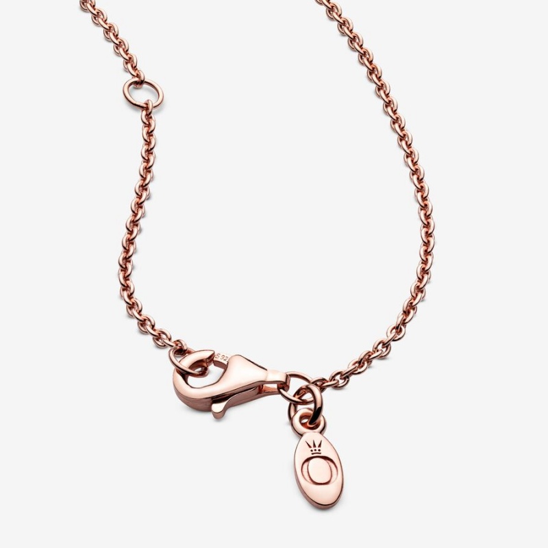 Pandora Classic Cable Chain Necklaces Rose Gold Plated | 753-LJIQPW