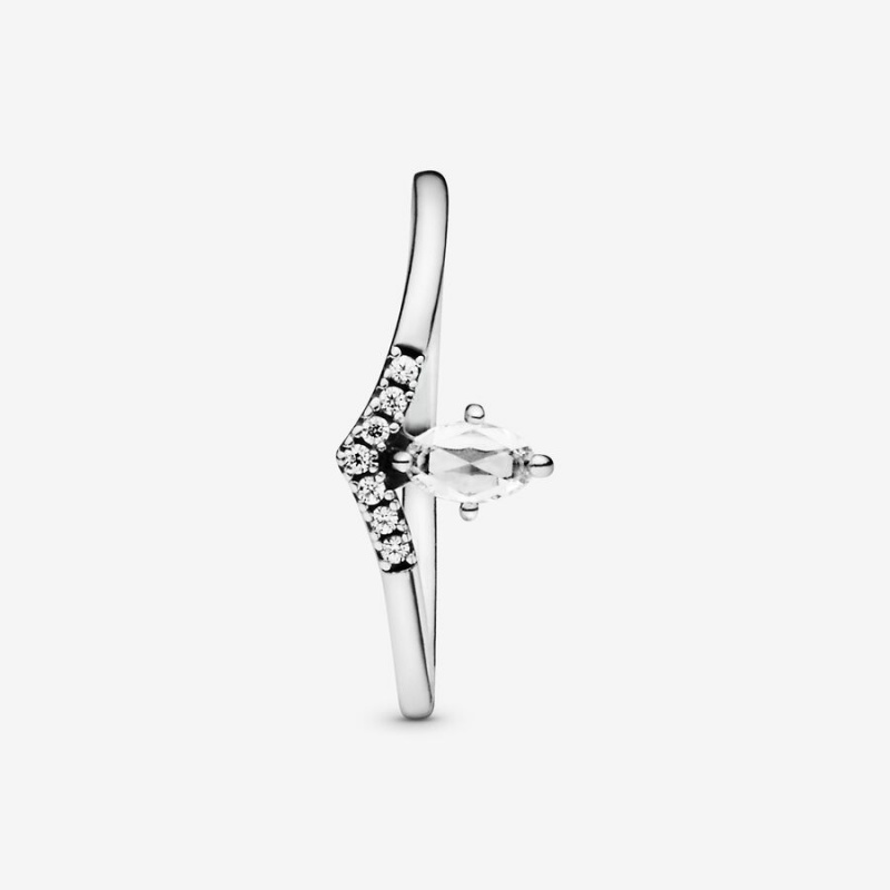 Pandora Classic Wishbone Stackable Rings Sterling Silver | 513-OMHGPK