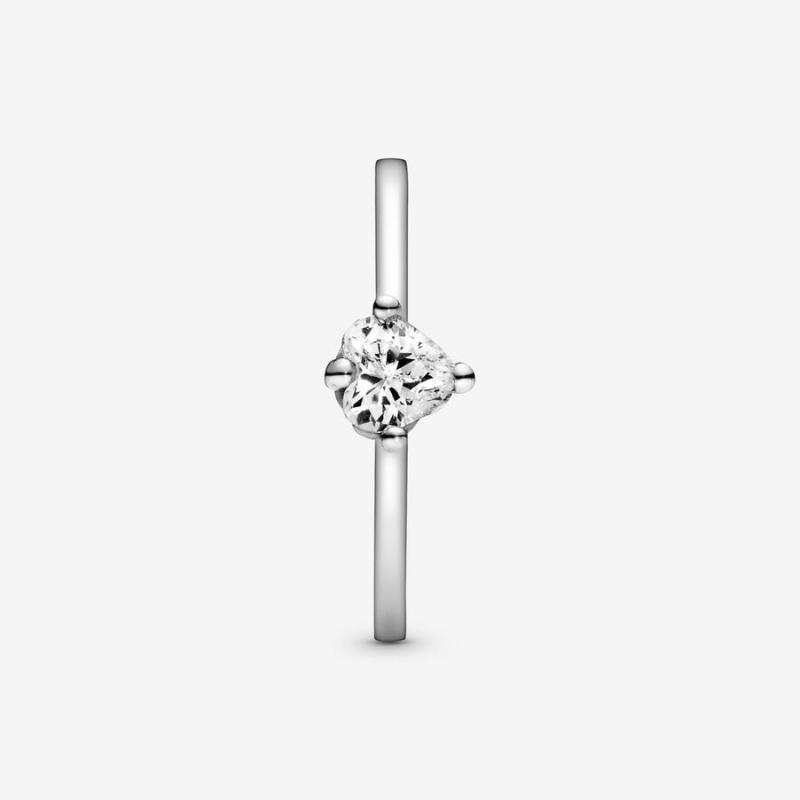 Pandora Clear Solitaire Halo & Solitaire Rings Sterling Silver | 508-ZXLSWY