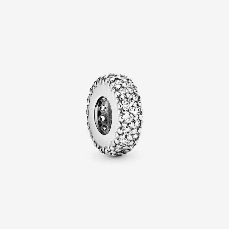 Pandora Clear Sparkle Spacer Spacer Charms Sterling Silver | 961-VYDUTP