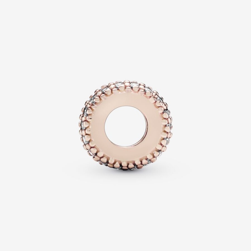 Pandora Clear Sparkle Spacer Spacer Charms Rose Gold Plated | 186-CLUAQI